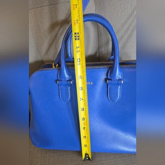 GUC Ralph Lauren Saffiano Leather Work Tote Royal Blue - Picture 3 of 10